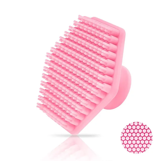 Cross border Silicone Scrubber New Upgrade Gentle Silicone Face Brush Exfoliating Silicone Beard Facial Brush Pink - Shop at LoveMi