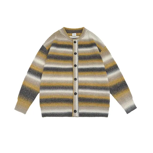 Cardigan Couple Knitted Sweater Coat Yellow - Shop at LoveMi