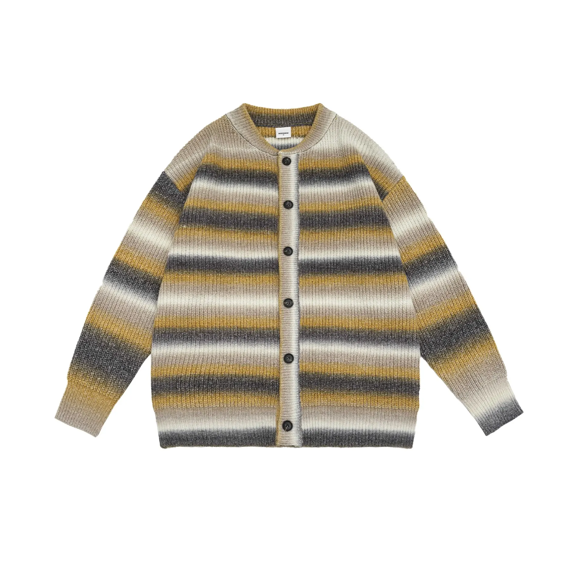 Cardigan Couple Knitted Sweater Coat - Yellow