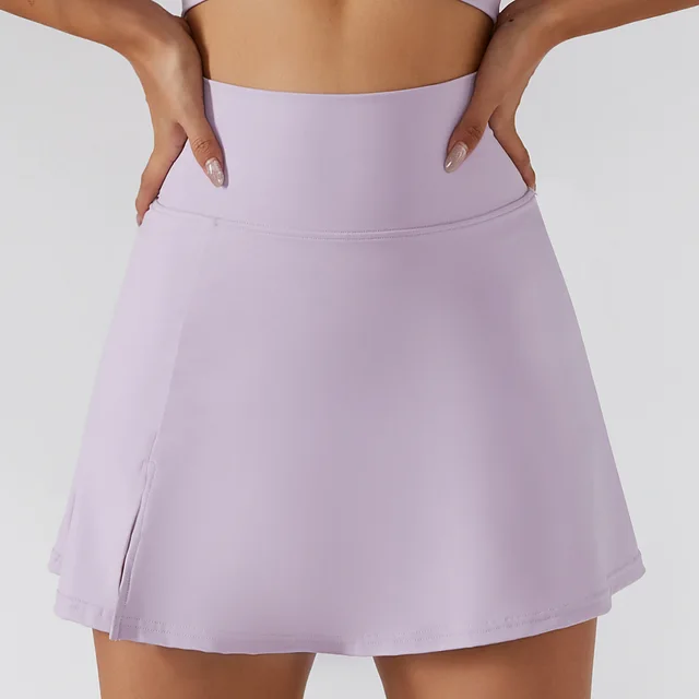 Sports Suit Seamless Yoga Set Women Two Pieces Purple Skirt - Shop at LoveMi