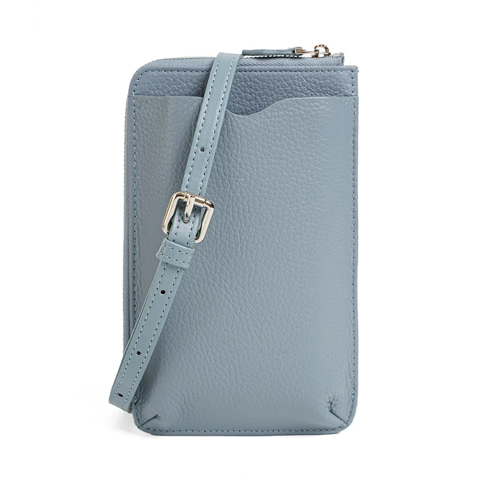 Women's Mini Genuine Leather Phone Crossbody Shoulder Bag Blue - Shop at LoveMi