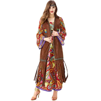 Vintage Disco Hippie Costume Primitive Tribal Goddess Shivering 2Xl - Shop at LoveMi