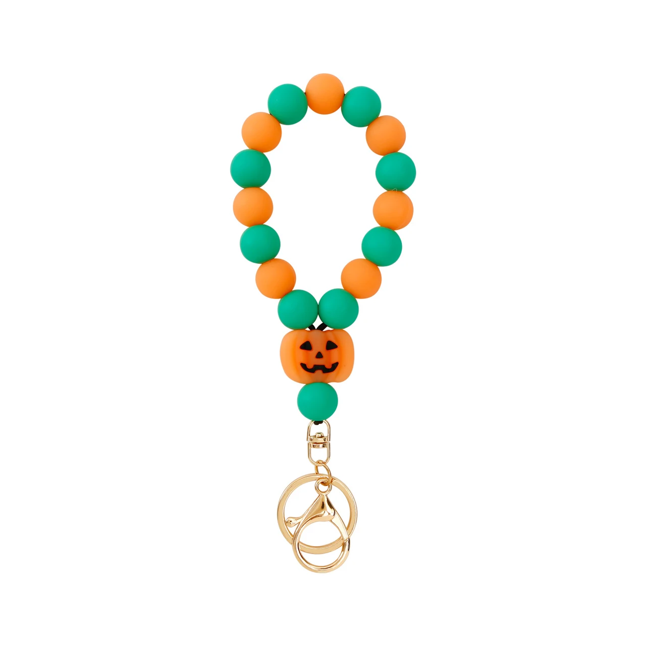 Punk Pumpkin Keychain Key Ring - K68468 Green Orange - View 1