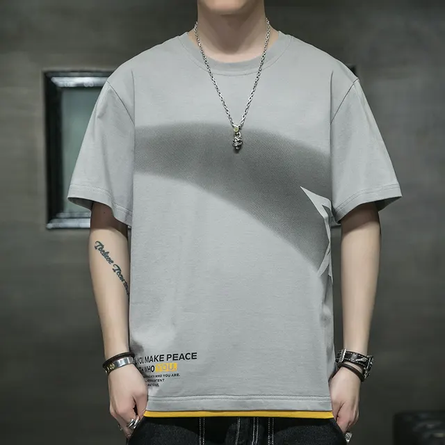 Men's Fashion Cotton Short Sleeve 123Gray - Shop at LoveMi