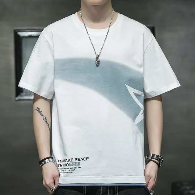 Men's Fashion Cotton Short Sleeve 123White - Shop at LoveMi