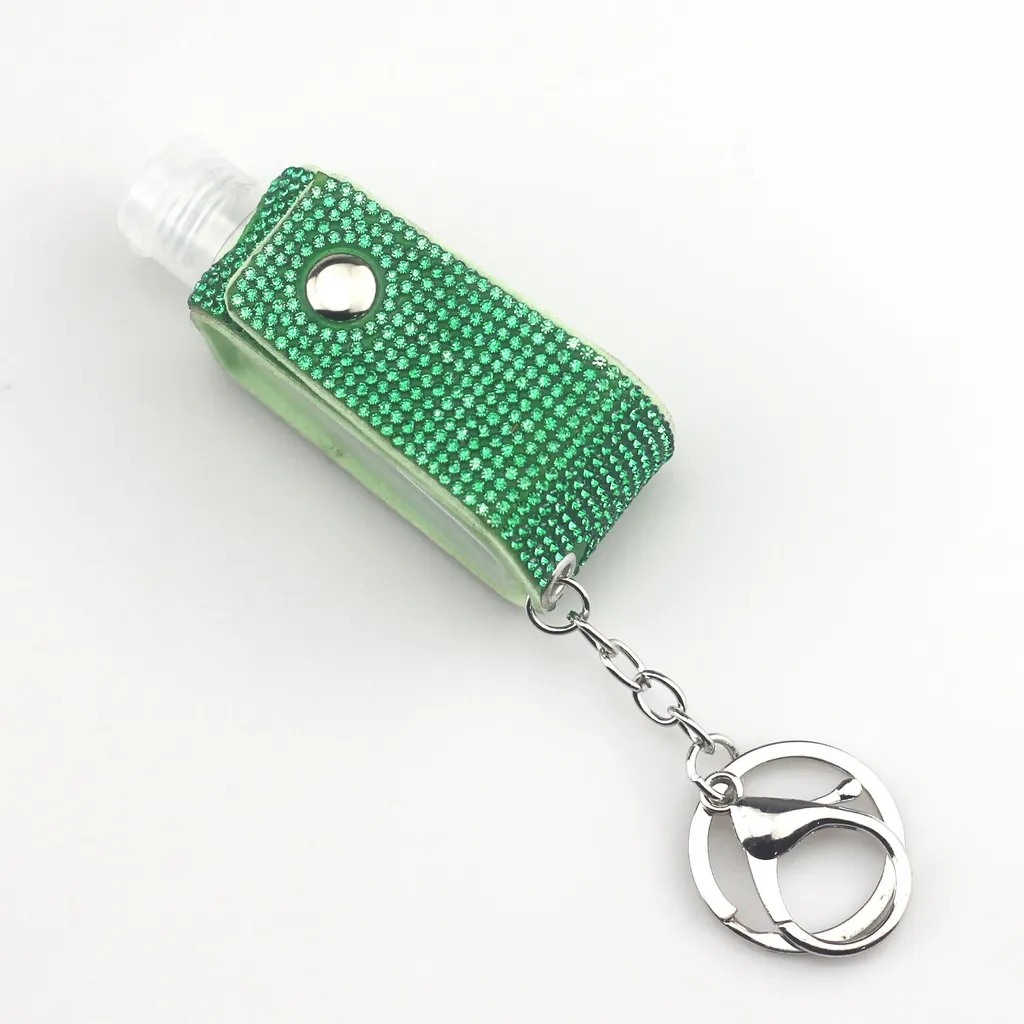 Leather Diamond Keychain Creative Original Design - Green