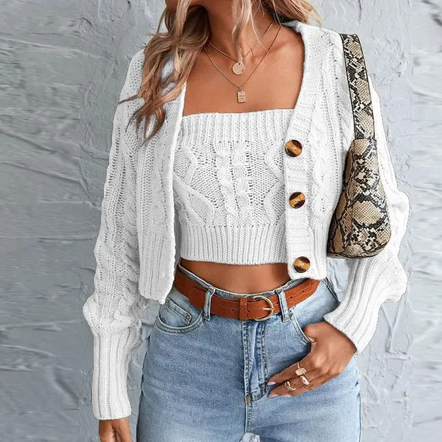 Slim Fit Two piece Suit Suit Women's Clothing White - Shop at LoveMi