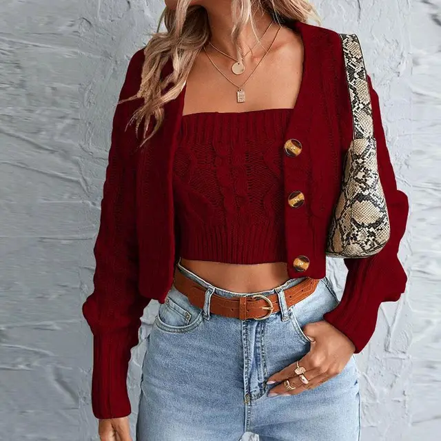 Slim Fit Two piece Suit Suit Women's Clothing Wine Red - Shop at LoveMi
