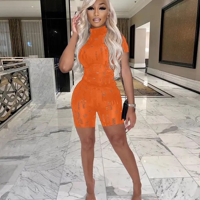 Long Sleeve Top Skinny Pants Suit Orange - Shop at LoveMi