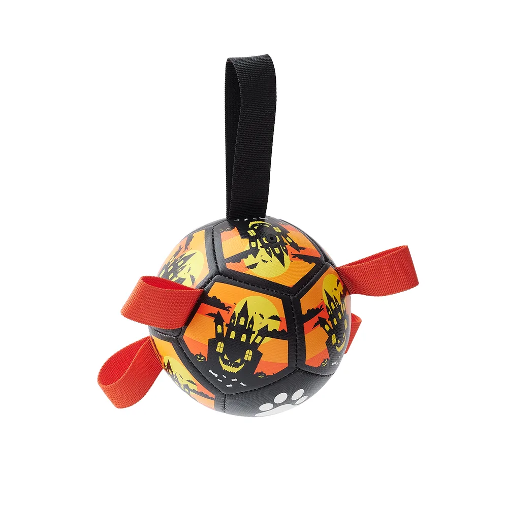Dog Soccer Balls Toy With Sraps Halloween Christmas Gift For Pets Puppy Birthday Toy Interactive Toys For Tug Of War Water Toys Halloween - Shop at LoveMi