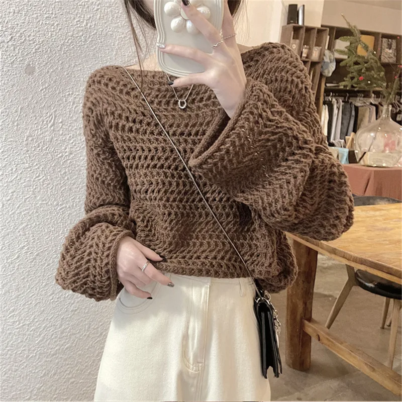 Idle Style Soft Glutinous Sweater For Women Camel - Shop at LoveMi