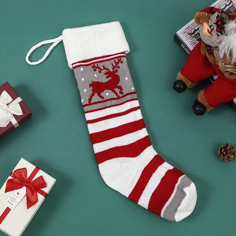 Christmas Decorations Knitted Wool Hanging Ornaments Gift Bag Elk - Shop at LoveMi