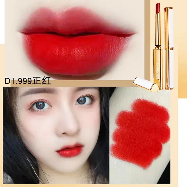 Thin Tube Lipstick Velvet Matte Lambskin Does Not Fade D1999 Positive Red - Shop at LoveMi