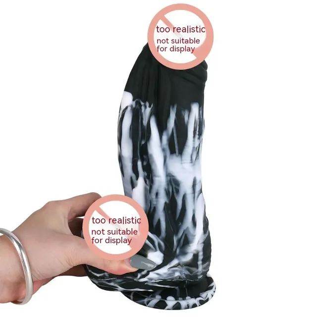 Black And White King Kong Mixed Color Liquid Silicone Thick Penis Boxed - Shop at LoveMi