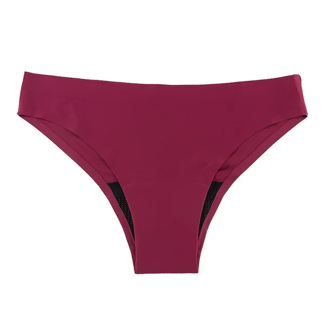 Women's Fashion Seamless Side Leakage Prevention Underwear Sanitary Panty Dark Red - Shop at LoveMi