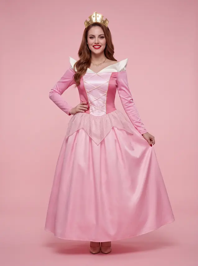Fairy Tale Princess Halloween Costume Gown for Women Light Pink Soft Pink - Shop at LoveMi