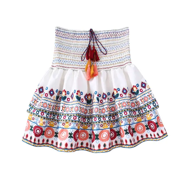 Summer New Printed Top Printing Color Contrast Skirt Skirt - Shop at LoveMi