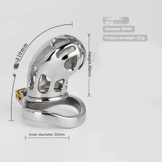 New Stainless Steel Lightweight Breathable Long Bird Cage For Men With 50Mm Arc Ring - Shop at LoveMi