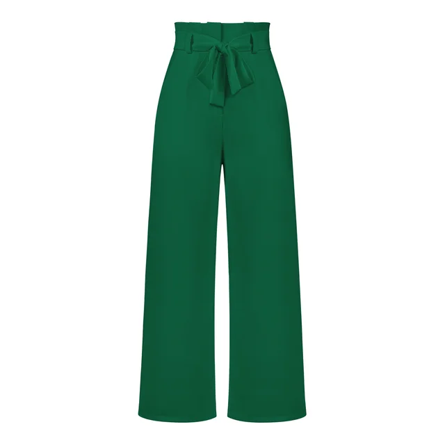 Women's Fashion All matching Casual Wide leg Trousers Gkjl016 Green - Shop at LoveMi
