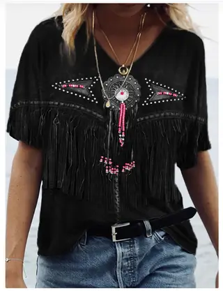 Women's V-neck Short-sleeved Summer - Lypv002
