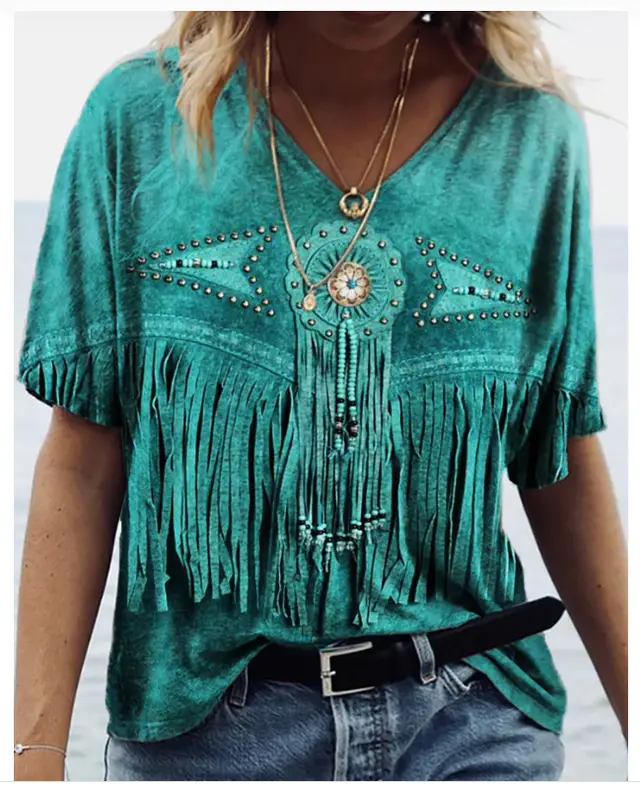 Women's V neck Short sleeved Summer Lypv009 - Shop at LoveMi