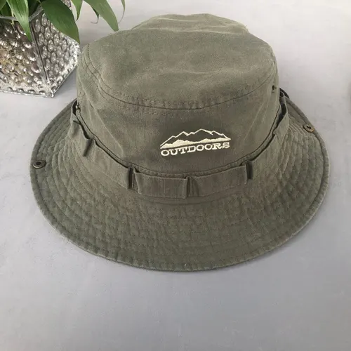 Women's Fashion Breathable Sun Protection Drawstring Big Brim Fisherman Hat Green - Shop at LoveMi