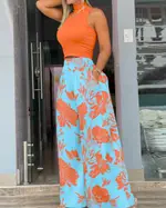 Orange And Blue Printing