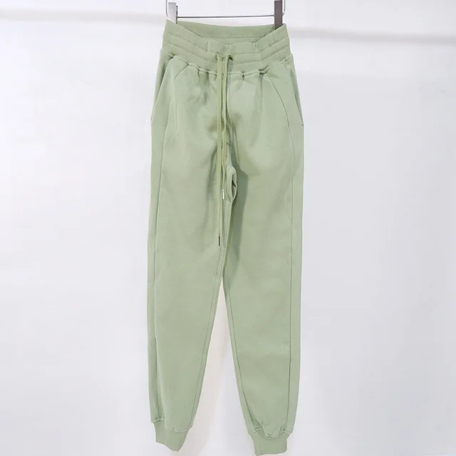 Drawstring Sports Pure Cotton Outdoor Fitness Ankle tied Women Plus Velvet Sweater Pants Rosemary Sweater Pants - Shop at LoveMi