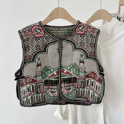 Spring And Summer New Ethnic Style Retro Small Shawl Women's Outer Vest Embroidered Vest Italian Style - Shop at LoveMi