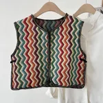 Spring And Summer New Ethnic Style Retro Small Shawl Women's Outer Vest Embroidered Vest - Wave Color - View 1