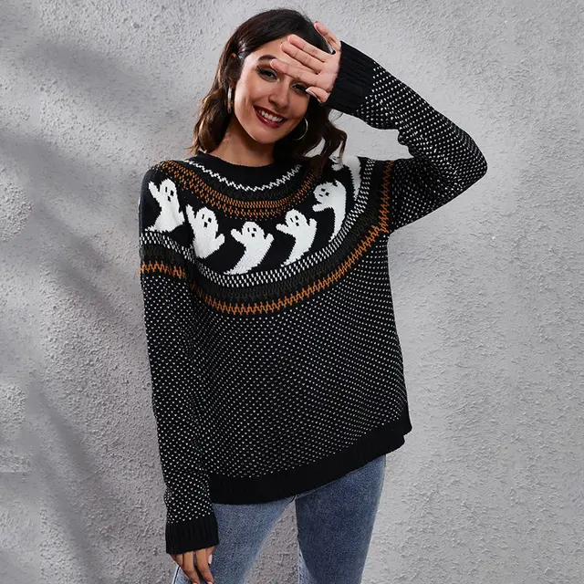Women's Vintage Long sleeved Knitwear Black - Shop at LoveMi