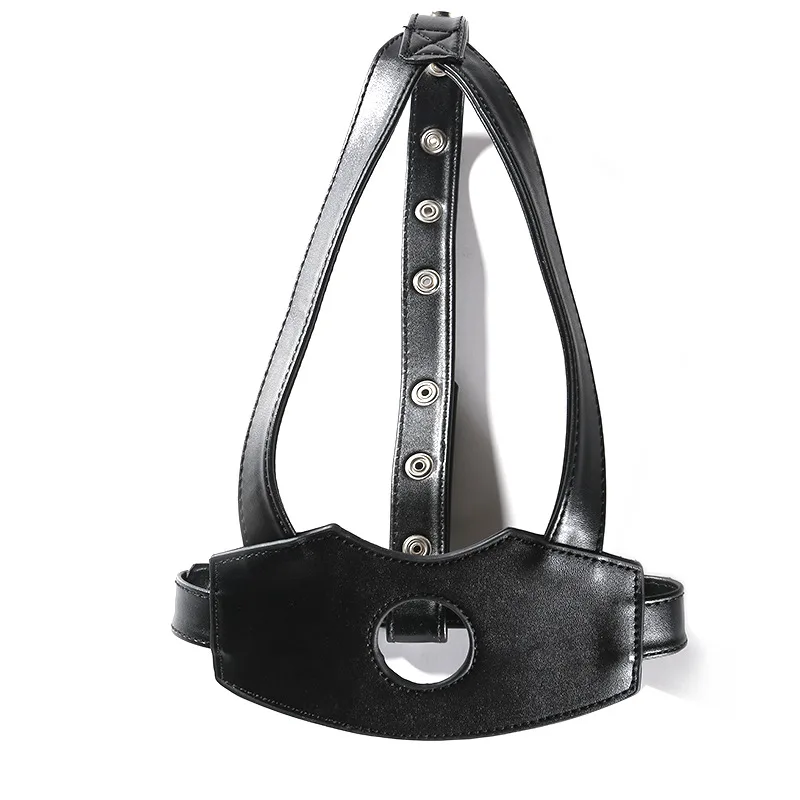 Pullover Mask Ball Gag Female Bondage Leather Toys - Pullover Mask