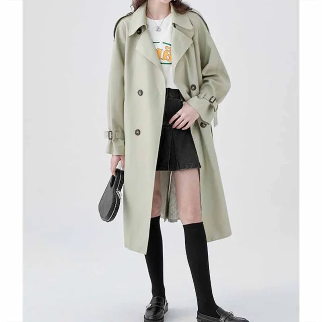 Mid length Overcoat Small British Style Coat Spring And Autumn Sweetened Bean Paste - Shop at LoveMi