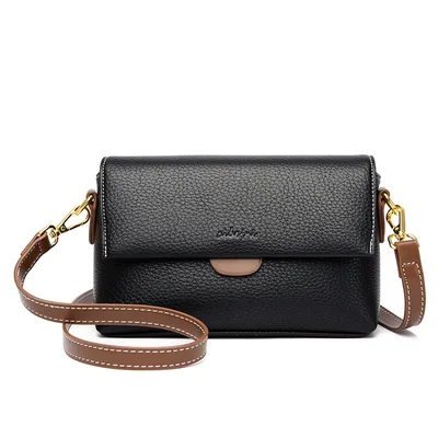 Multi layer Storage Mini Shoulder Messenger Bag For Women Black - Shop at LoveMi