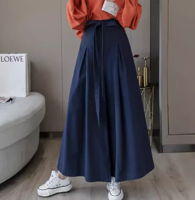 Women's Wide Leg Leggings With Nine Point Straps Blue - Shop at LoveMi