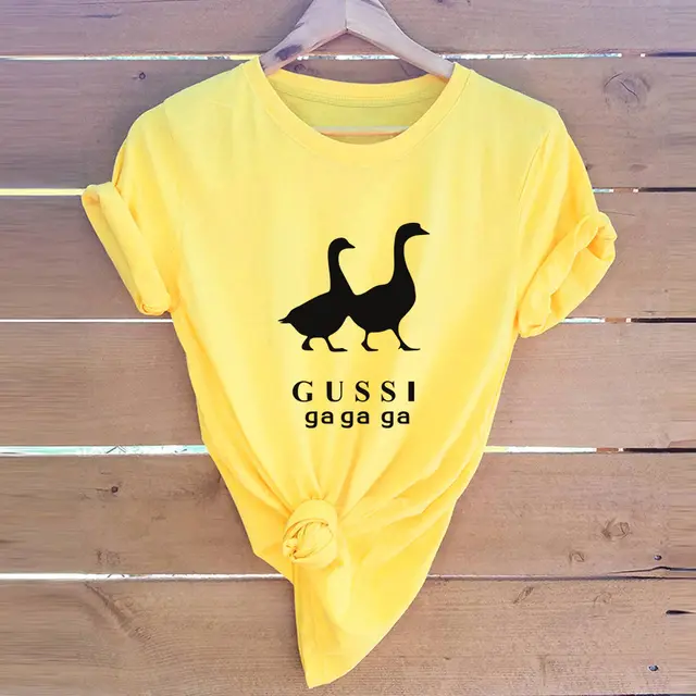 Slim Fit Casual Large Size Short Sleeve Women's T shirt Yellow - Shop at LoveMi