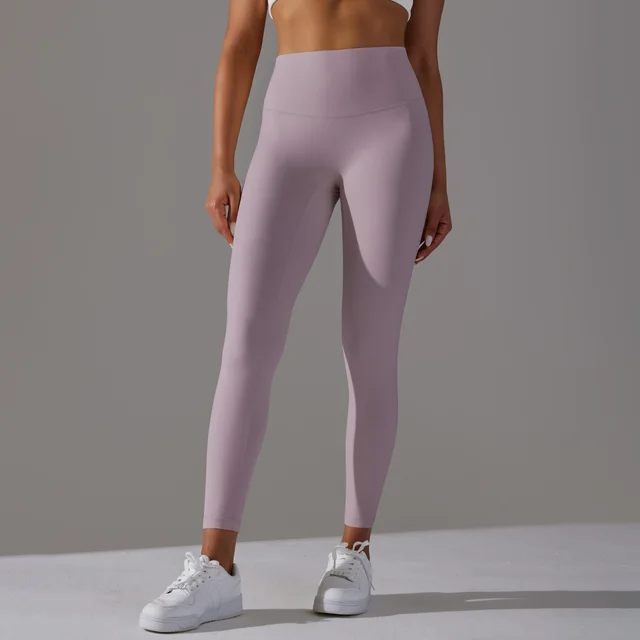 Double sided Sanding Nude Feel Breathable Cropped Pants Hip Lifting Peach Sports Fitness Yoga Pants Pink Purple - Shop at LoveMi