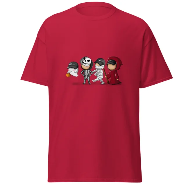 European And American Cartoon Digital Printed Round Neck Casual Short Sleeve Wine Red - Shop at LoveMi