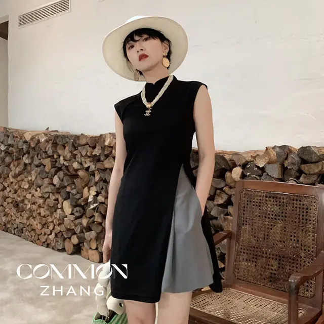 Women's Chinese style Retro Improved Cheongsam Sleeveless Top Black - Shop at LoveMi