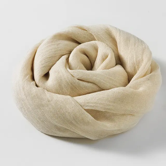 Women's Fashion Artistic Solid Color Cotton And Linen Scarf 31 Beige - Shop at LoveMi