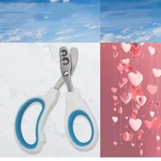 Round Hole Novice Supplies Blind Scissors - Double Hole Blue
