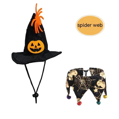 Halloween Cat Hat Scarf Set B94114 Spider Web - Shop at LoveMi