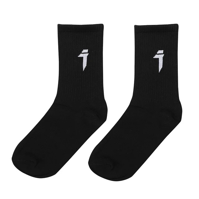 Couple Tide Hosiery Machine Neng Feng Athletic Socks Hip Hop Pure Cotton Knitted Tube Socks Black - Shop at LoveMi