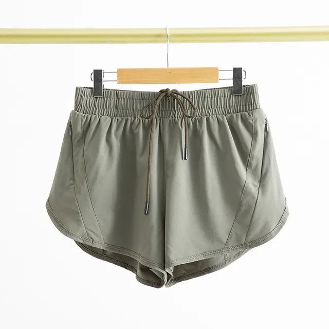 Yoga Sports Pants Fake Two piece Mesh Fake Two Pieces Army Green - Shop at LoveMi