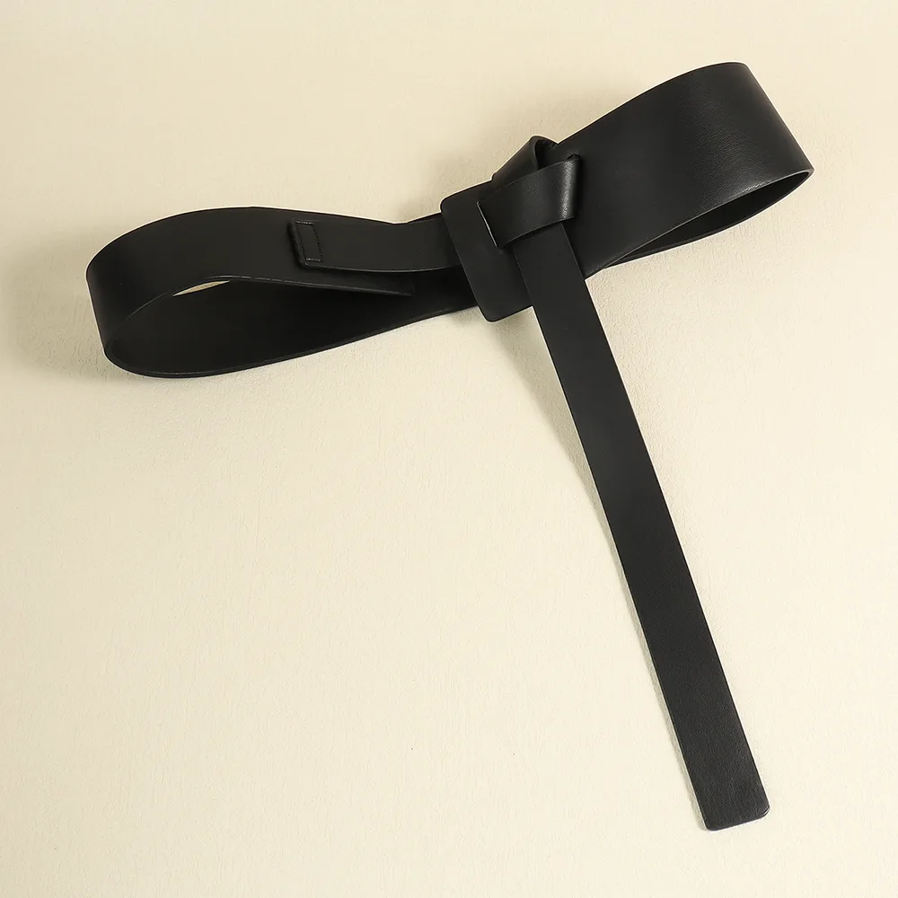 Fashion Women's Wide Belt No Punch Belt Decorative Coat Western Dress Waist Wide Belt Black - Shop at LoveMi