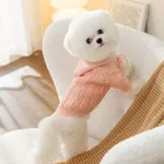 Dog Striped Knitted Sweater Cardigan Clothing - Pink Hooded Fur Ball