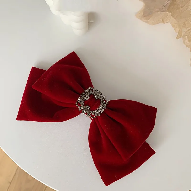 Bow Ribbon Hairpin Female Bang Clip Red - Shop at LoveMi