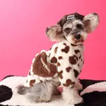 Dog Clothes Warm Love Plush Coat - Coffee Color Coat Backpack