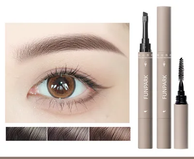 Eyebrow Pencil With Brush Waterproof Smear proof N02 Gray Brown - Shop at LoveMi