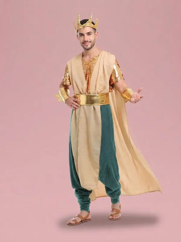 Poseidon Costume for Men with Crown and Cape Men's Style L Mens Style-L - Shop at LoveMi
